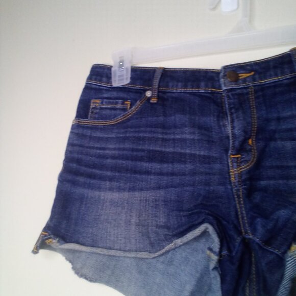 Mossimo Shorts Women 10 Mid Rise Midi Denim Blue - Picture 3 of 14